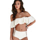 Sexy Ruffled Bikini High Waist Strapless Swimwear Off Shoulder Push Up