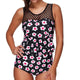 Top Swimwear Print Swimdress Two Pieces Swimsuit Large Size