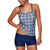 Top Swimwear Print Swimdress Two Pieces Swimsuit Large Size