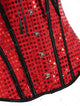 Buckle Up Sequined Corset - Red - S