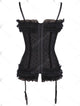 Polka Dot Ruffle Padded Corset - Black - XL