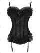 Polka Dot Ruffle Padded Corset - Black - XL