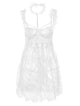 Plus Size See Thru Lace Choker Lingerie Dress