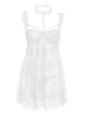 Plus Size See Thru Lace Choker Lingerie Dress