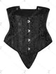 Lace-up Jacquard Underbust Corset - Black - XL