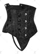 Lace-up Jacquard Underbust Corset - Black - XL