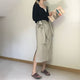High Waist Straight Mid-calf Solid Skirts Female Plus Size Street Style Skirts