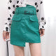 Women PU Leather Skirts Solid Color Mini Skirts Office Lady