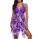 2019 New Plus Size Tankini set Women Swimwear Two Piece Print Halter Swimsuit Swimming Dress Bathing Suit S--5XL