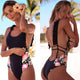 Swimsuit Cross Bandage Swimwear Push Up Bikini Set