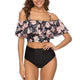 2019 New Sexy Women Bikini Set Mujer Ruffle Floral Printed Swimsuit Push Up High Waist Bikini Biquinis Brazilian Swimwear Summer