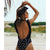 2019 Print Floral One Piece Swimsuit Women Padded Swimwear Bandage Cut Out Mnokini Bathing Suit Plus Size Swimwear XXXL