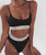 2019 Sexy Black White Bikini Swimwear Women Swimsuit Brazilian Bikini Set  Halter Top Beach wear Bathing Suits Biquini female