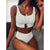 2019 Sexy Black White Bikini Swimwear Women Swimsuit Brazilian Bikini Set  Halter Top Beach wear Bathing Suits Biquini female