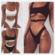 2019 Sexy Black White Bikini Swimwear Women Swimsuit Brazilian Bikini Set  Halter Top Beach wear Bathing Suits Biquini female