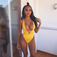 2019 Sexy One Piece Swimsuit Women Swimwear Female Solid Black Thong Backless Monokini Bathing Suit XL