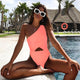 2019 Sexy Print Swimwear Women Swimsuit Backless One Piece Swimsuit Bandage Beachwear Ruffle Bathing Suit Swim Monokini