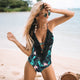 2019 Sexy Print Swimwear Women Swimsuit Backless One Piece Swimsuit Bandage Beachwear Ruffle Bathing Suit Swim Monokini