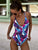 2019 Sexy Print Swimwear Women Swimsuit Backless One Piece Swimsuit Bandage Beachwear Ruffle Bathing Suit Swim Monokini