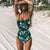 2019 Sexy Print Swimwear Women Swimsuit Backless One Piece Swimsuit Bandage Beachwear Ruffle Bathing Suit Swim Monokini