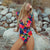 2019 Sexy Print Swimwear Women Swimsuit Backless One Piece Swimsuit Bandage Beachwear Ruffle Bathing Suit Swim Monokini