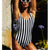 2019 Striped Swimwear One Piece Swimsuit Women Backless Monokini Swimsuit Sport Bodysuit Beach Bathing Suit Swim Red White