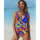 2019 Swimsuit Women One Piece Monokini Vintage Swimwear Slimming Bodysuit Female Black Bathing Suit Wide Strap Deep V Beach Wear