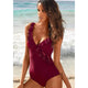 2019 Swimsuit Women One Piece Monokini Vintage Swimwear Slimming Bodysuit Female Black Bathing Suit Wide Strap Deep V Beach Wear