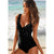 2019 Swimsuit Women One Piece Monokini Vintage Swimwear Slimming Bodysuit Female Black Bathing Suit Wide Strap Deep V Beach Wear