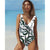 2019 Swimsuit Women One Piece Monokini Vintage Swimwear Slimming Bodysuit Female Black Bathing Suit Wide Strap Deep V Beach Wear