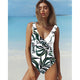 2019 Swimsuit Women One Piece Monokini Vintage Swimwear Slimming Bodysuit Female Black Bathing Suit Wide Strap Deep V Beach Wear