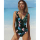 2019 Swimsuit Women One Piece Monokini Vintage Swimwear Slimming Bodysuit Female Black Bathing Suit Wide Strap Deep V Beach Wear