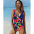 2019 Swimsuit Women One Piece Monokini Vintage Swimwear Slimming Bodysuit Female Black Bathing Suit Wide Strap Deep V Beach Wear
