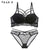 2019 Top Sexy Bra Set Push-Up Brassiere Bandage Black Embroidery Lingerie Sets Women Thick Gather Underwear Set Cotton Bras Lace