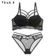 2019 Top Sexy Bra Set Push-Up Brassiere Bandage Black Embroidery Lingerie Sets Women Thick Gather Underwear Set Cotton Bras Lace