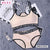 2019 Women Stripes Underwear Set High Brand Romantic Temptation Bra Set Push Up Bra and Panties Set Wireless Padded Lingeries