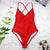 2019 women Swimwear Sexy high cut one piece swimsuit Backless swim suit Black White Red  thong Bathing suit female Monokini 2741