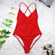 2019 women Swimwear Sexy high cut one piece swimsuit Backless swim suit Black White Red  thong Bathing suit female Monokini 2741