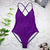 2019 women Swimwear Sexy high cut one piece swimsuit Backless swim suit Black White Red  thong Bathing suit female Monokini 2741