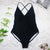 2019 women Swimwear Sexy high cut one piece swimsuit Backless swim suit Black White Red  thong Bathing suit female Monokini 2741