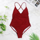 2019 women Swimwear Sexy high cut one piece swimsuit Backless swim suit Black White Red  thong Bathing suit female Monokini 2741