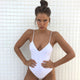 2019 women Swimwear Sexy high cut one piece swimsuit Backless swim suit Black White Red  thong Bathing suit female Monokini 2741