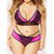 Plus Size Bra Lace Deep-V Push Up + High Cut G-String Underwear