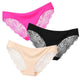 3pcs/lot  Sexy Women Panties set Lace Briefs Ice Silk Seamless Underwear Thong Lingerie Transparent Underpants String Pants #D