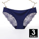 3pcs/lot  Sexy Women Panties set Lace Briefs Ice Silk Seamless Underwear Thong Lingerie Transparent Underpants String Pants #D