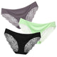 3pcs/lot  Sexy Women Panties set Lace Briefs Ice Silk Seamless Underwear Thong Lingerie Transparent Underpants String Pants #D