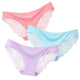 3pcs/lot  Sexy Women Panties set Lace Briefs Ice Silk Seamless Underwear Thong Lingerie Transparent Underpants String Pants #D