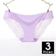 3pcs/lot  Sexy Women Panties set Lace Briefs Ice Silk Seamless Underwear Thong Lingerie Transparent Underpants String Pants #D