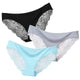 3pcs/lot  Sexy Women Panties set Lace Briefs Ice Silk Seamless Underwear Thong Lingerie Transparent Underpants String Pants #D