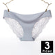 3pcs/lot  Sexy Women Panties set Lace Briefs Ice Silk Seamless Underwear Thong Lingerie Transparent Underpants String Pants #D